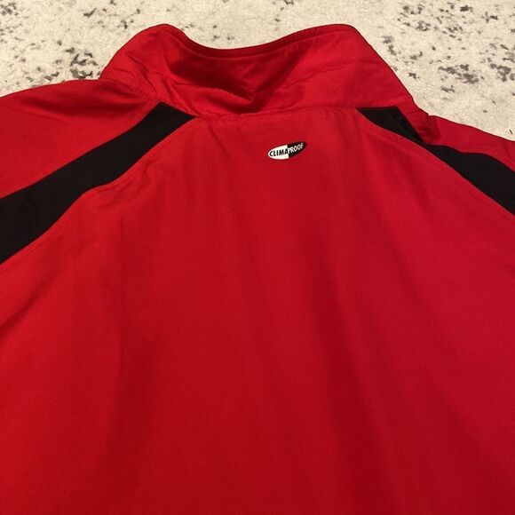 Adidas Red And Navy Jacket Windbreaker Size XL 3 stripes front and center GUC - Picture 7 of 11